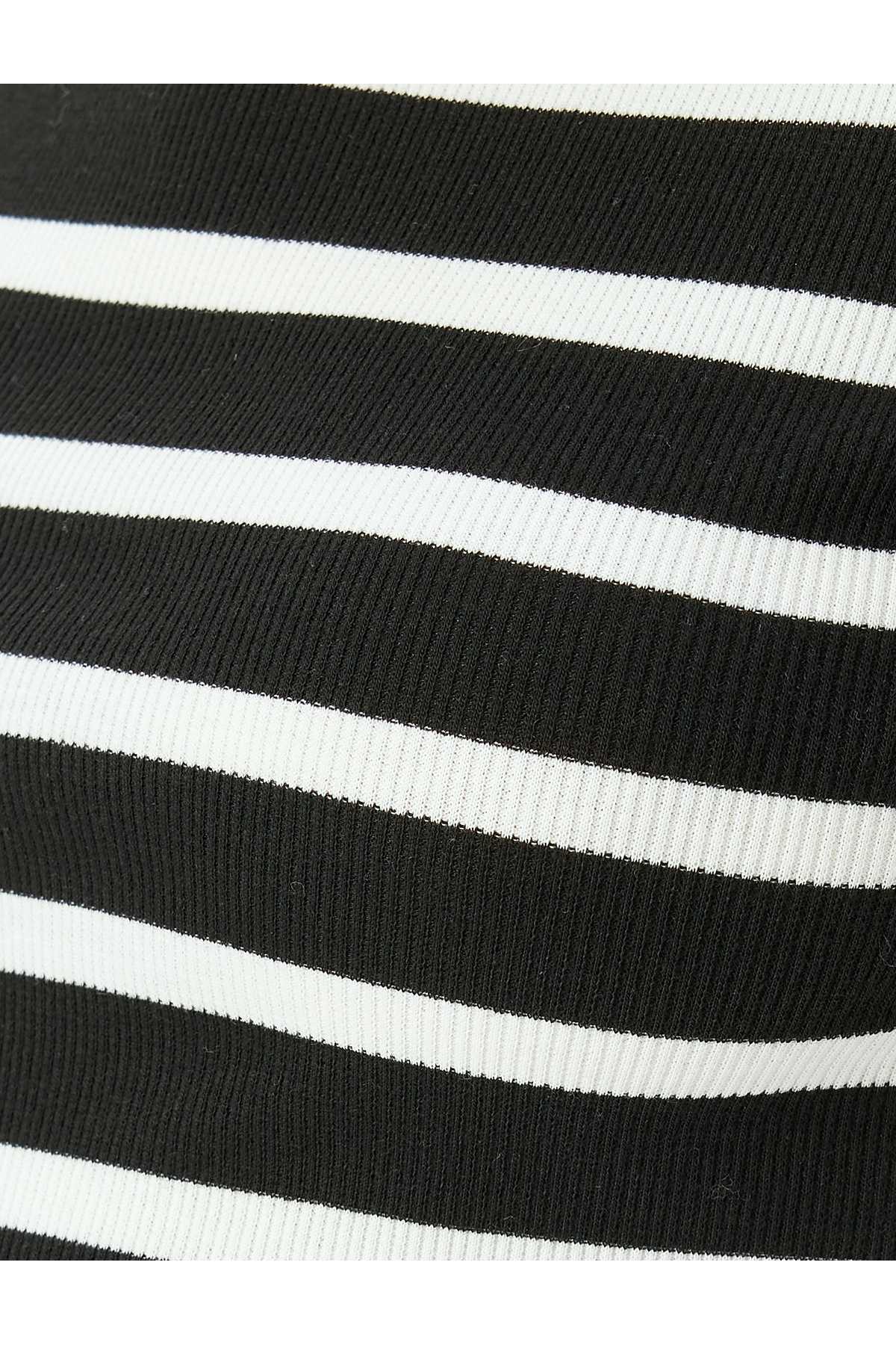 لباس مینی بادیکن آجدار آستین کوتاه یقه خدمه