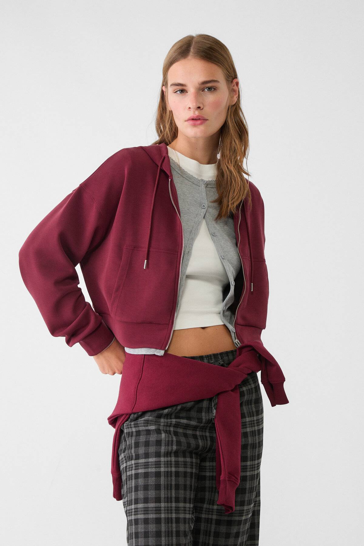 سویشرت زیپ دار بافت نرم