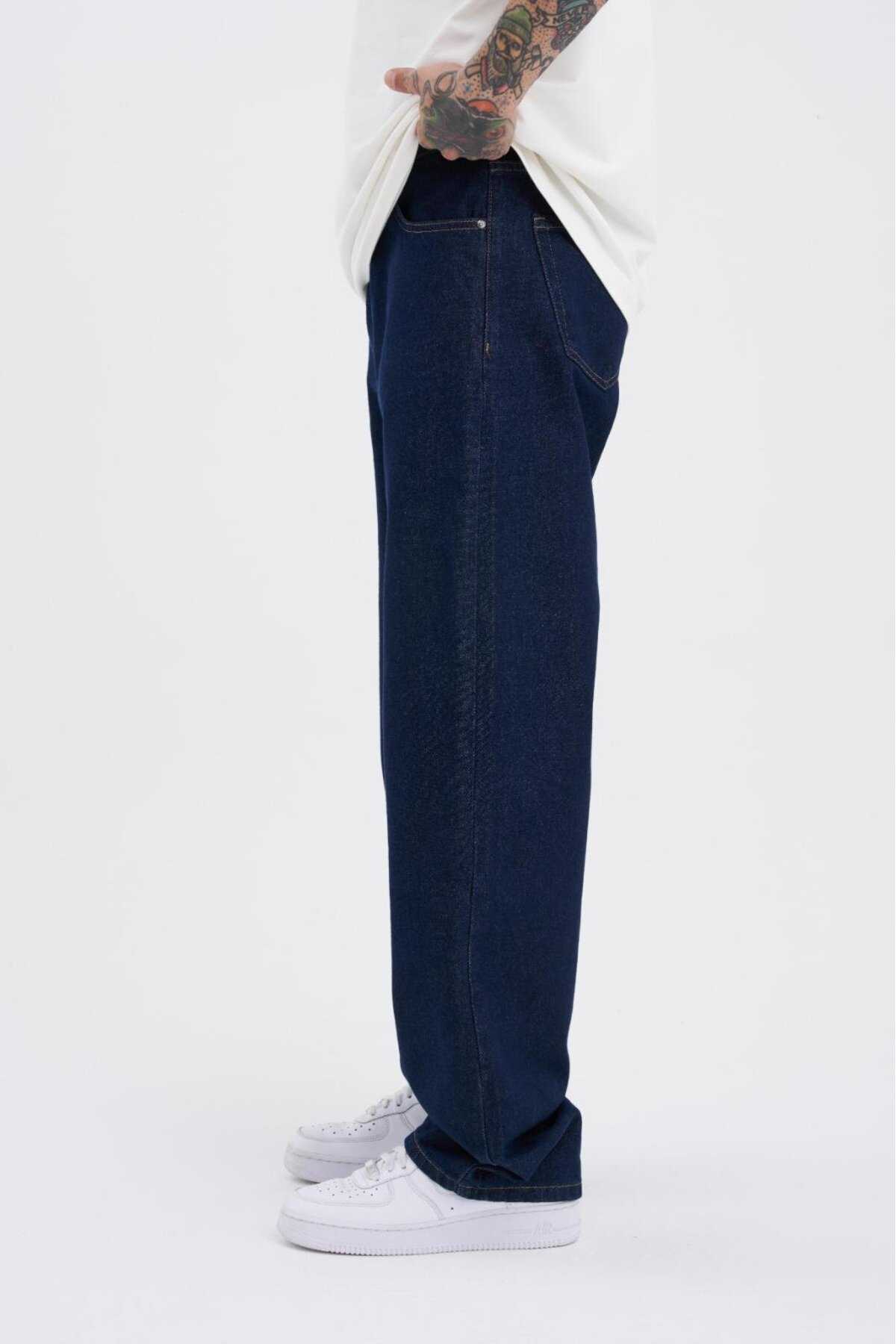 شلوار گشاد ژان اسید آبی