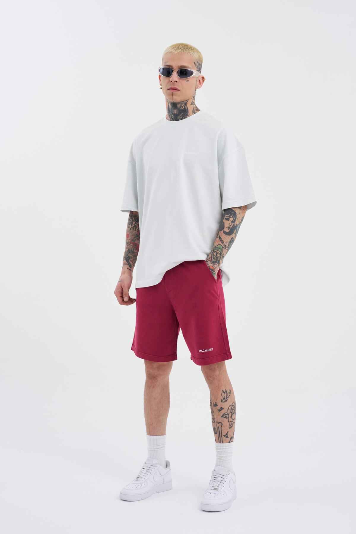 شلوارک ساده و لوکس خاکستری شسته شده