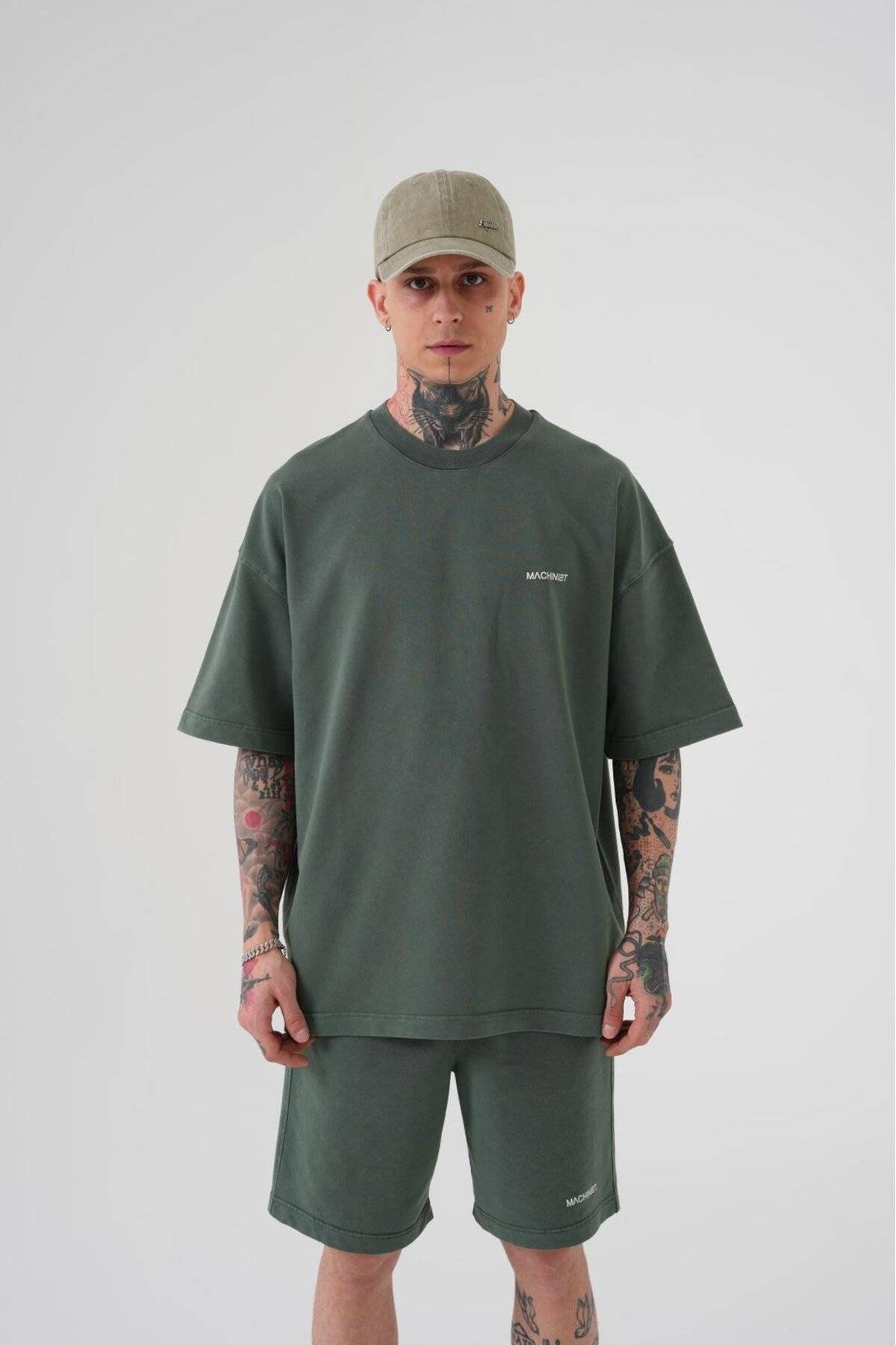 تیشرت یونیکس اوورسایز شسته شده لوکس پایه خاکستری