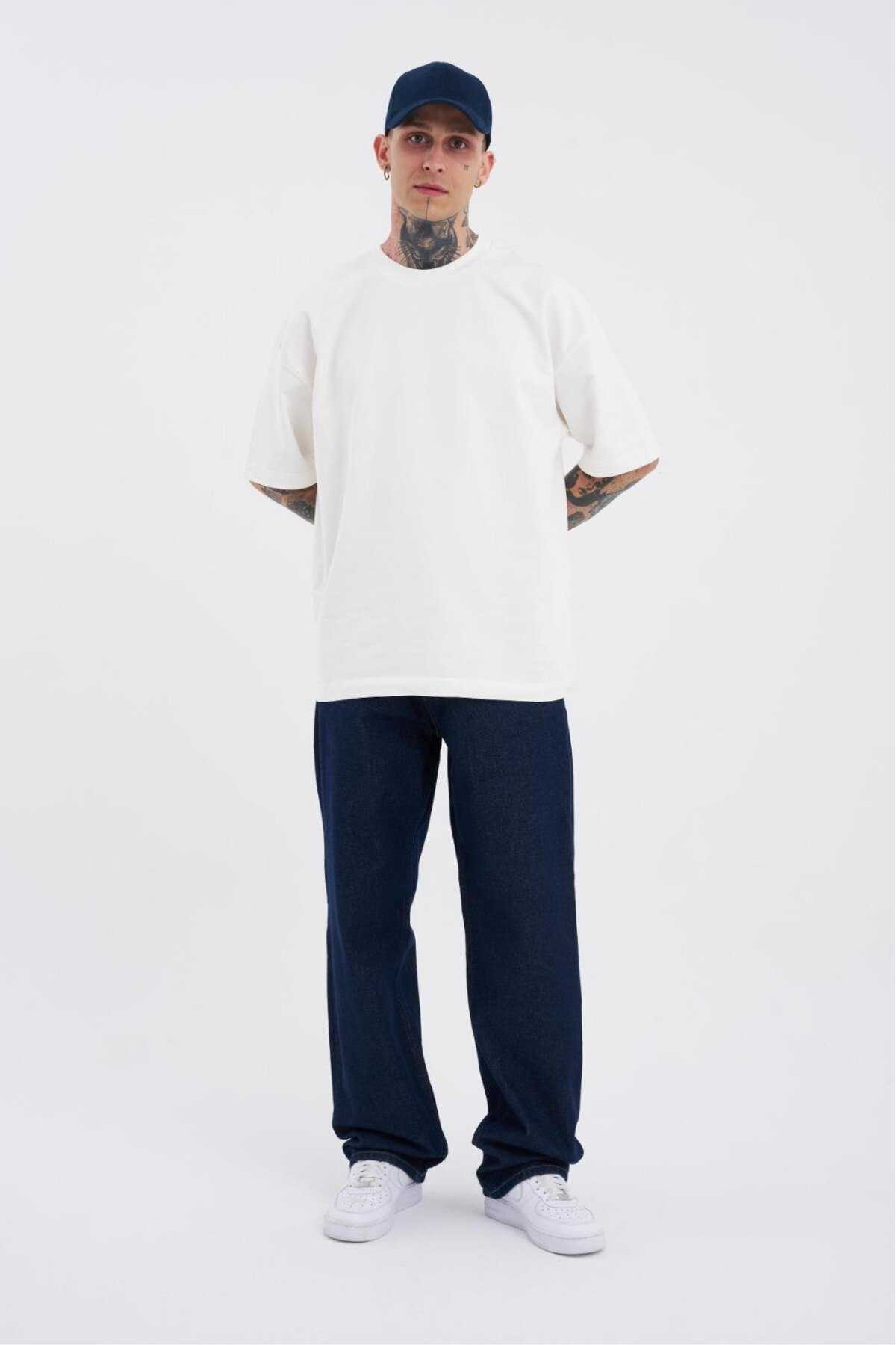 شلوار گشاد ژان اسید آبی