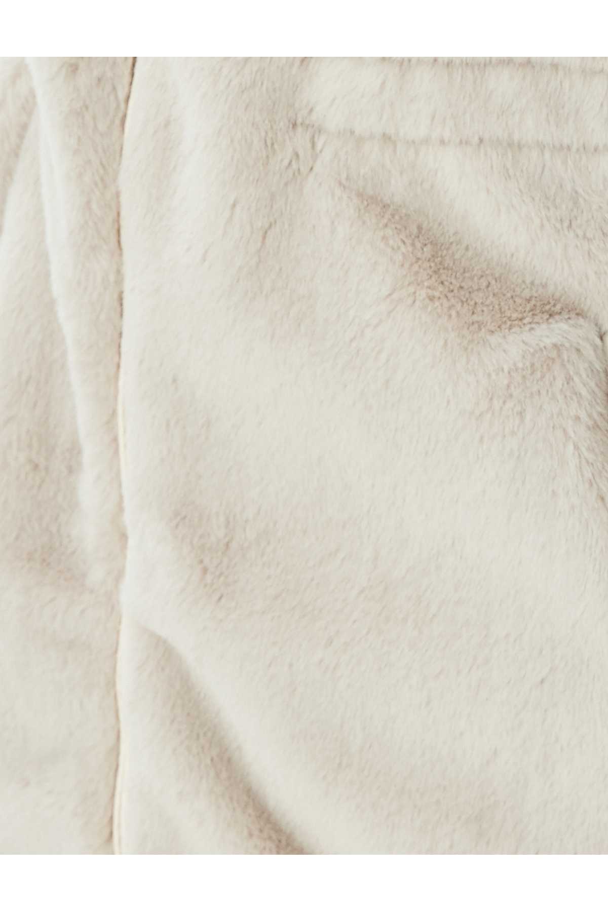 ژاکت بلند با زیپ خز مصنوعی