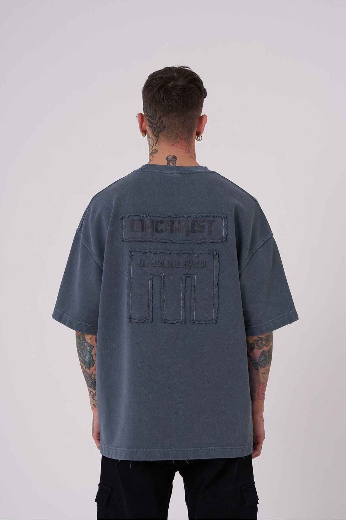 تیشرت ابری نیلی سایز بزرگ مردانه Be Bold Be You قابل شستشو