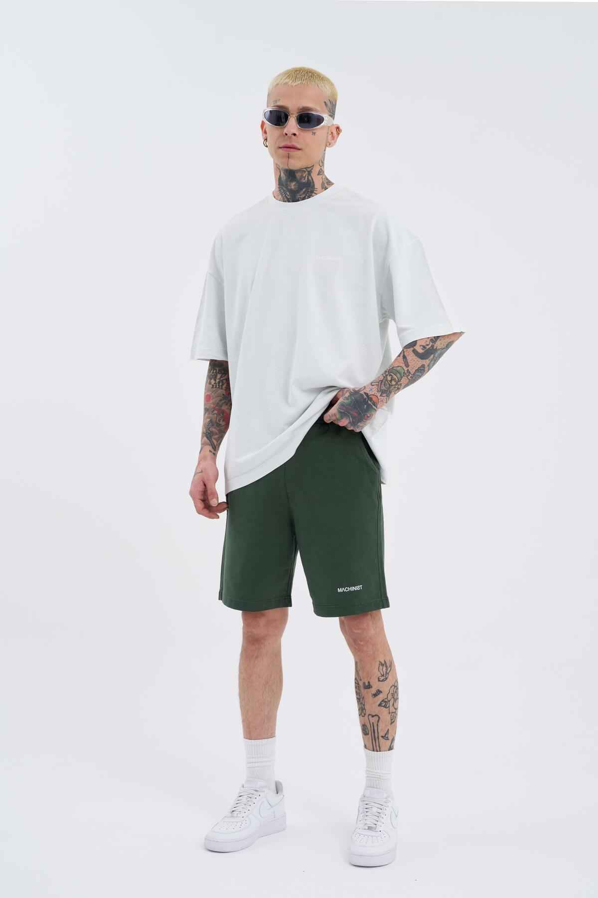 شلوارک ساده و لوکس خاکستری شسته شده