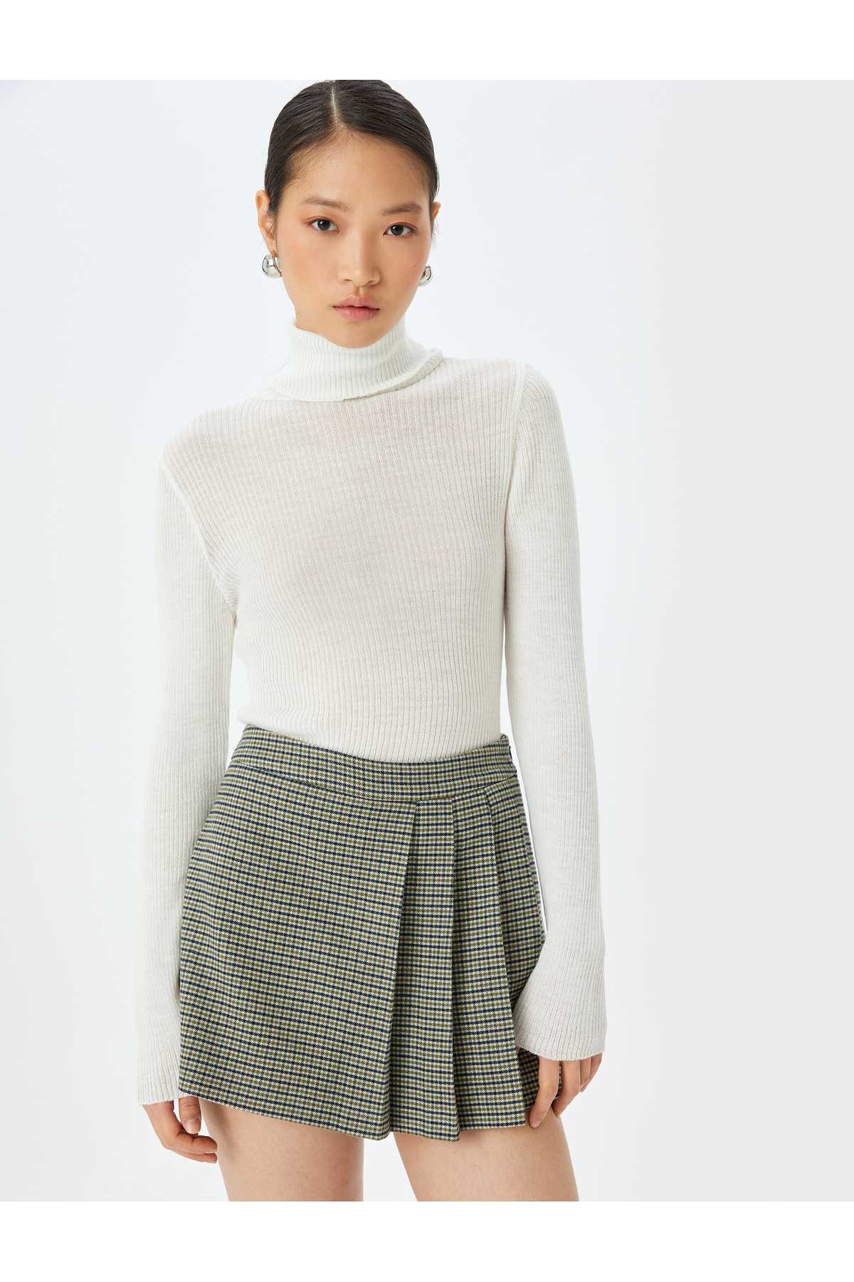 ژاکت بافتنی آستین بلند پشمی ترکیبی