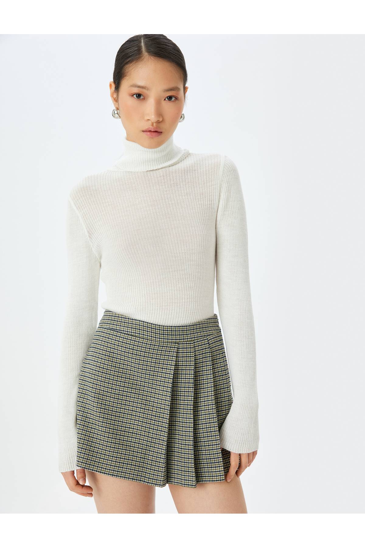 ژاکت بافتنی آستین بلند پشمی ترکیبی