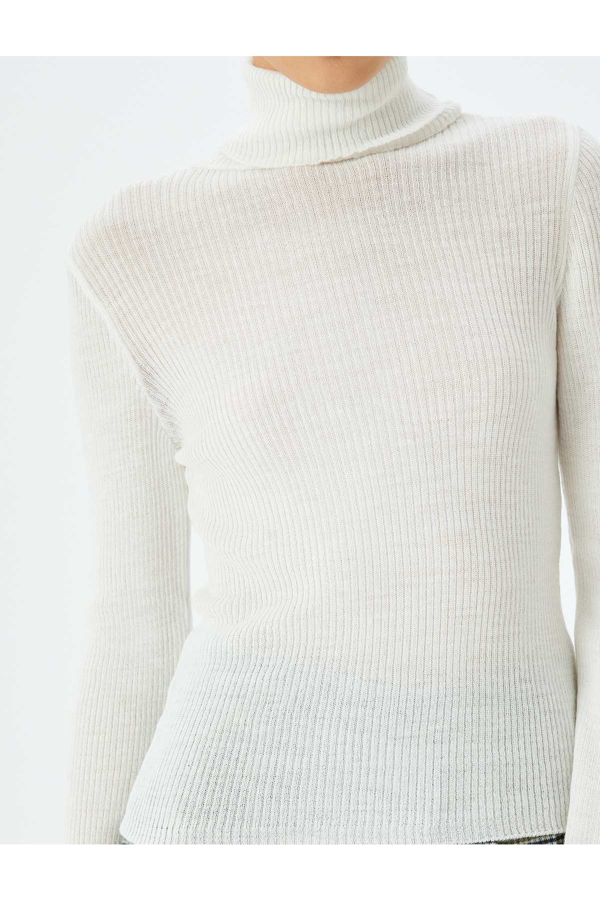 ژاکت بافتنی آستین بلند پشمی ترکیبی