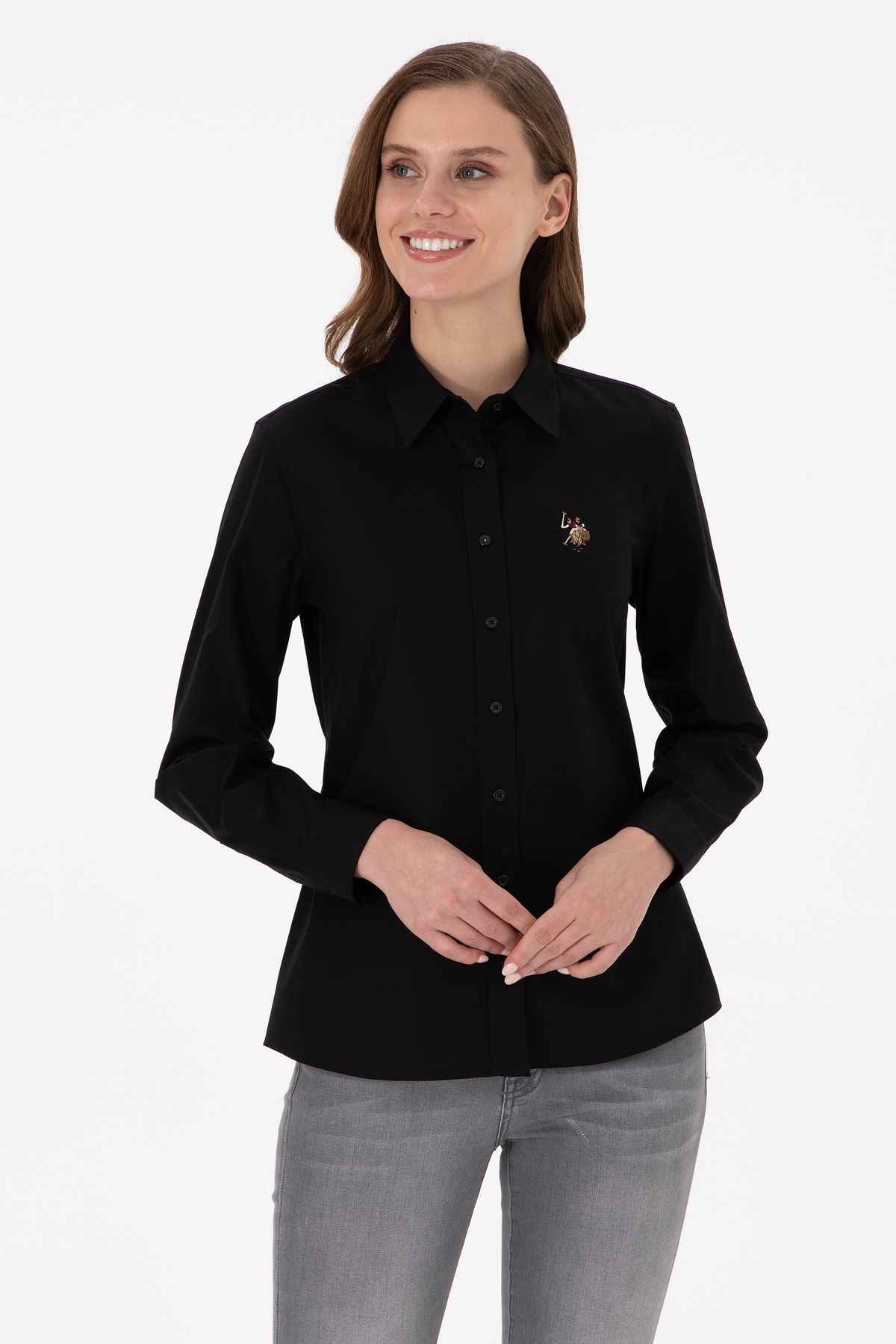 پیراهن پایه آستین بلند آبی سرمه ای زنانه 50295710-VR033