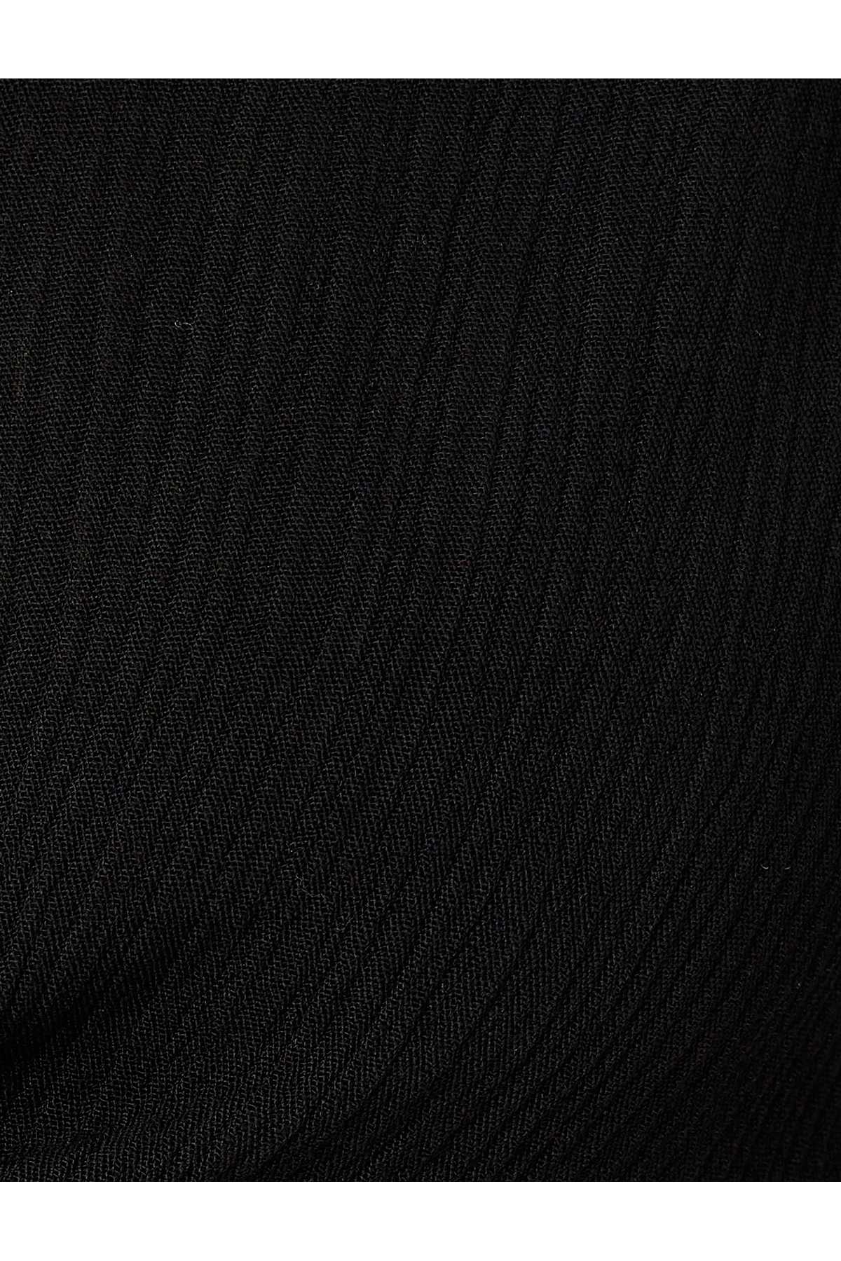 بلوز آستین بلند با جزئیات کراوات دکمه دار ویسکوز کراپ