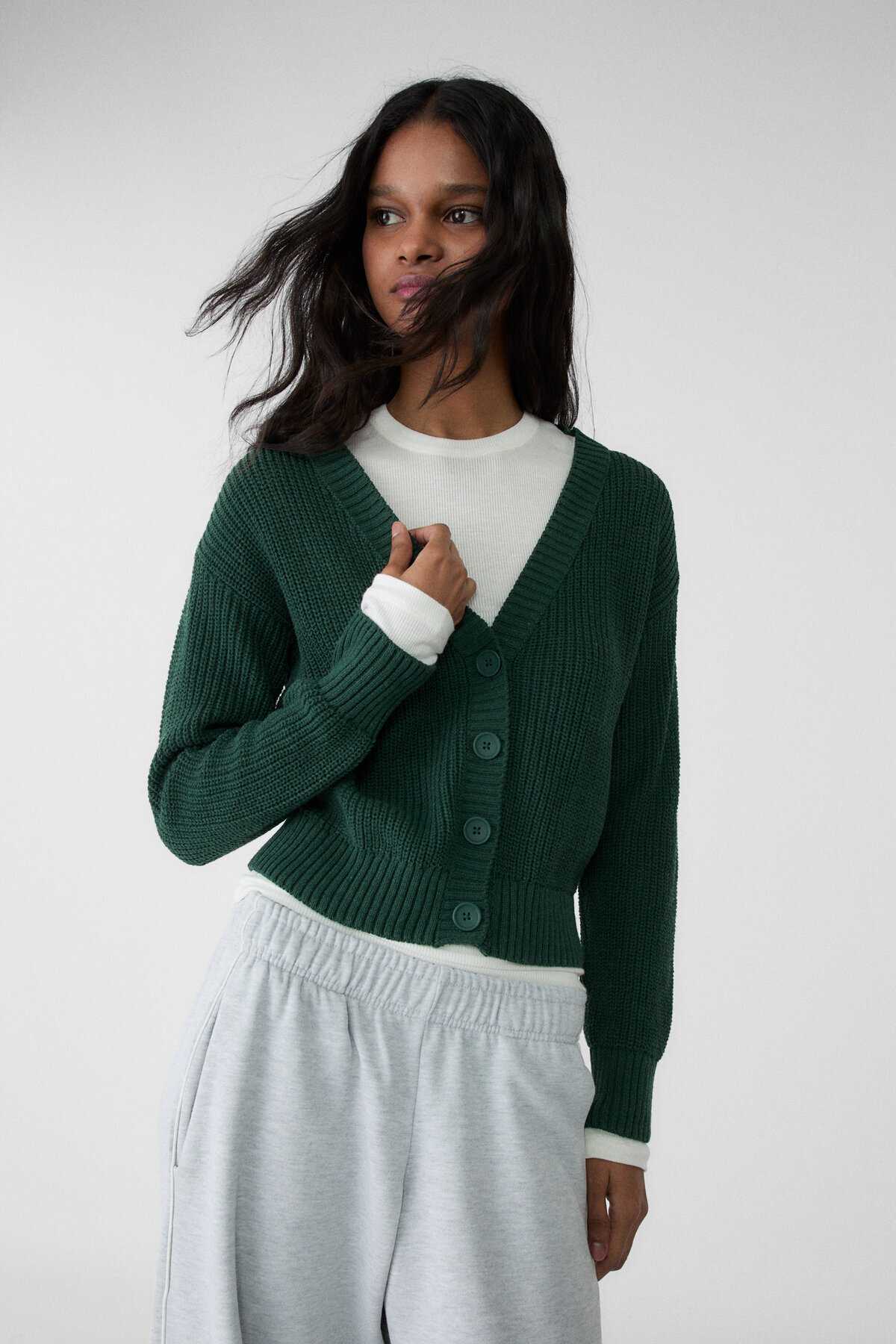 ژاکت بافتنی دکمه دار