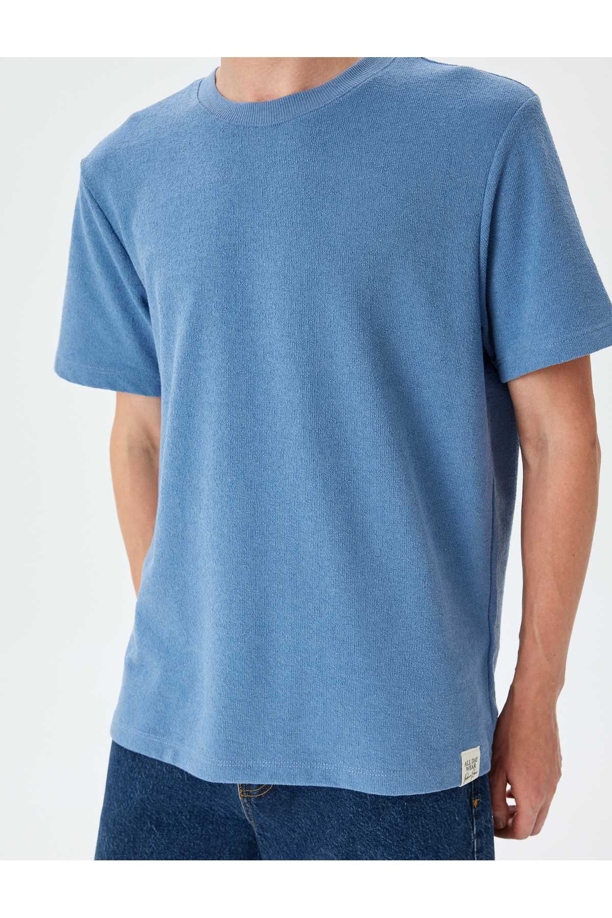 لیبل آستین کوتاه یقه دوچرخه به تفصیل T -Shirt