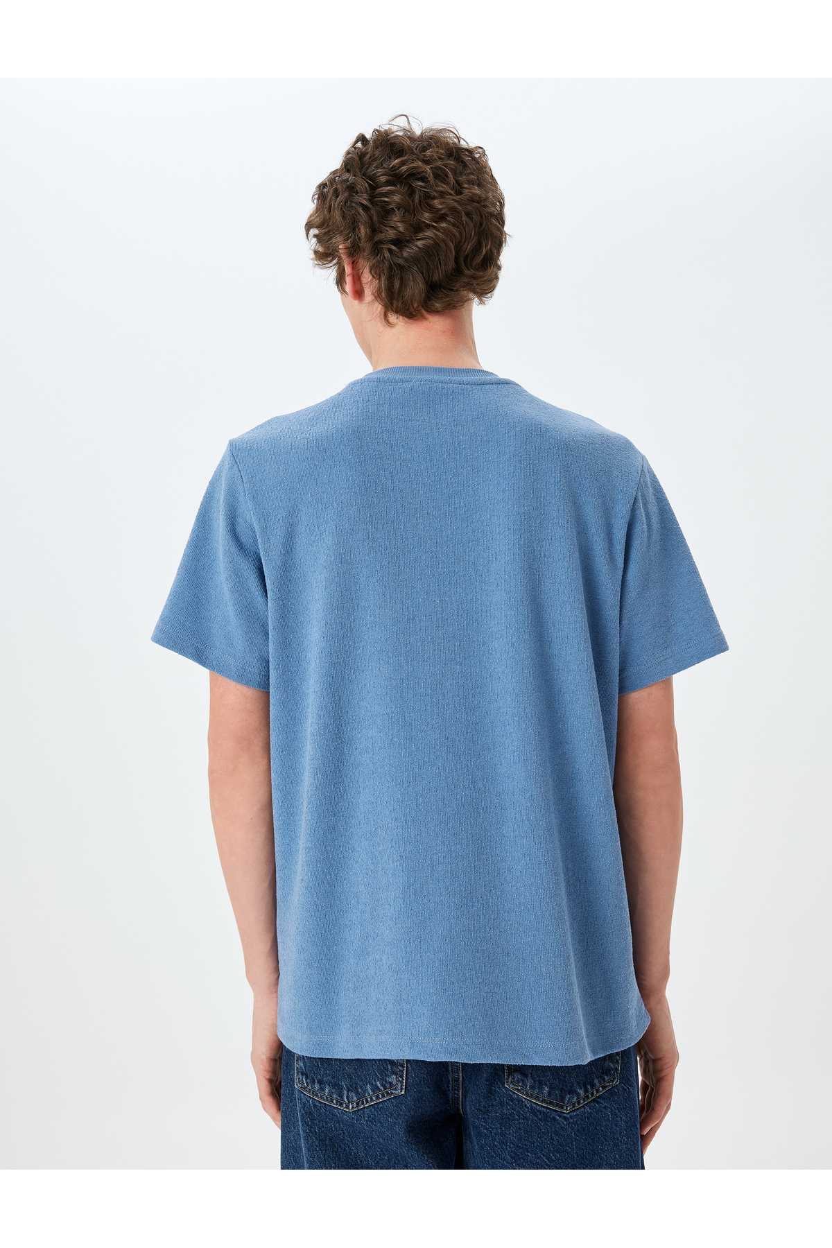 لیبل آستین کوتاه یقه دوچرخه به تفصیل T -Shirt