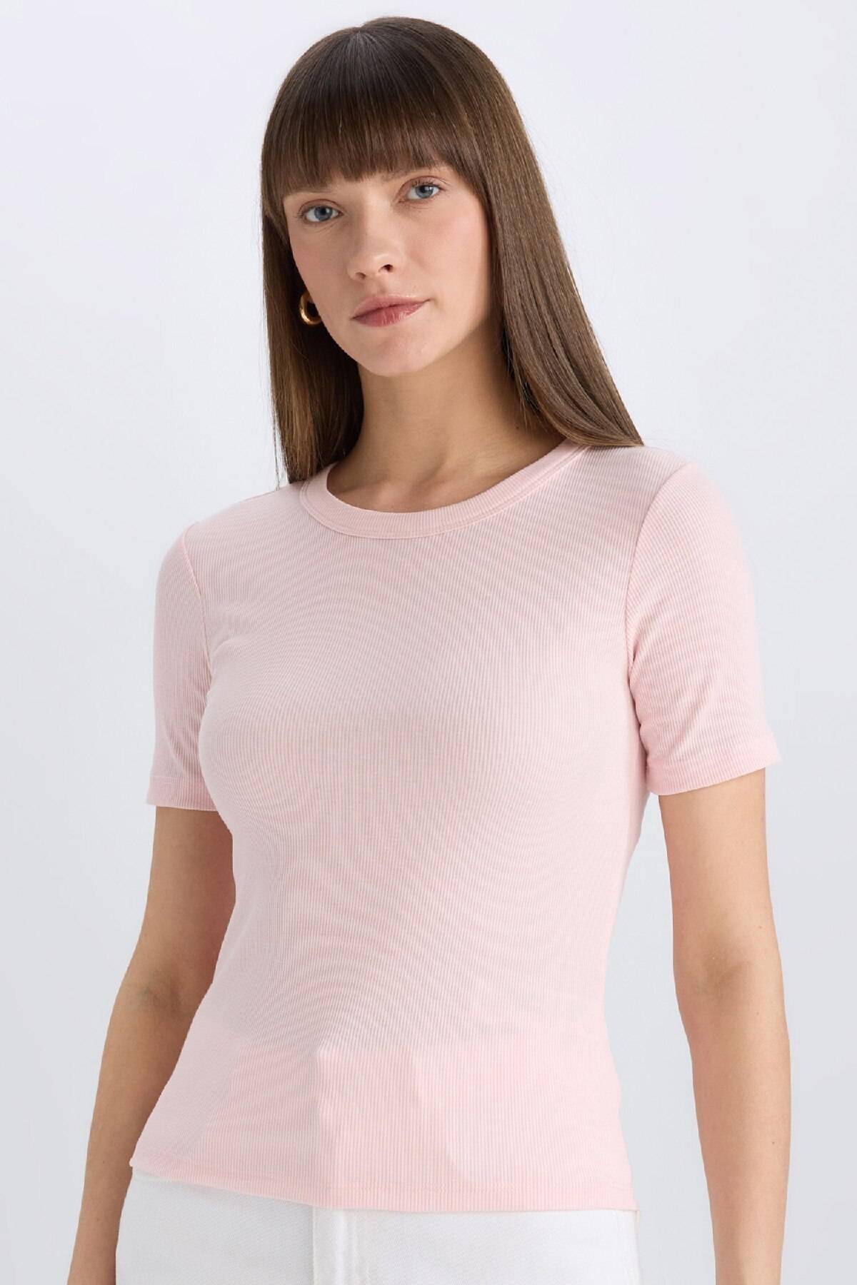 تیشرت آستین کوتاه با یقه باریک باریک و باریک C0097ax25sp