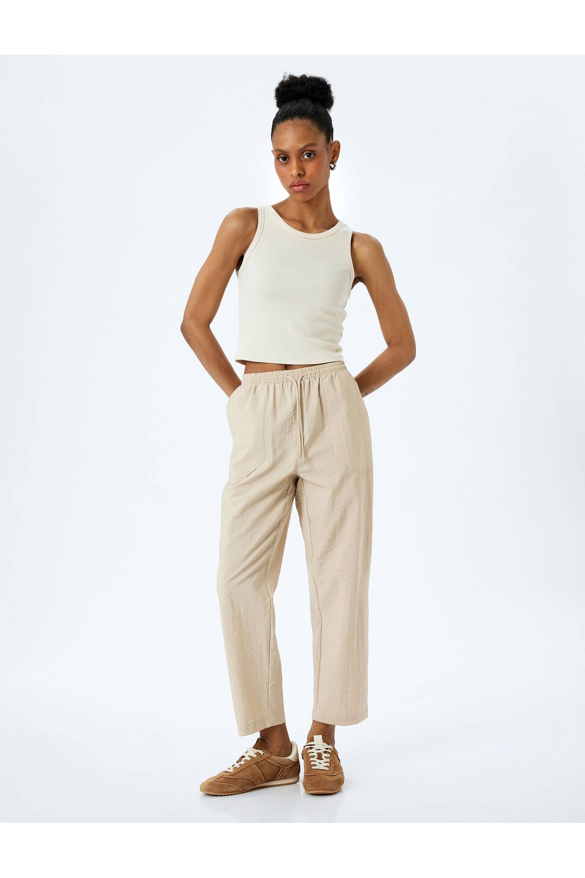 شلوار بالون با جیب گره خورده کمر