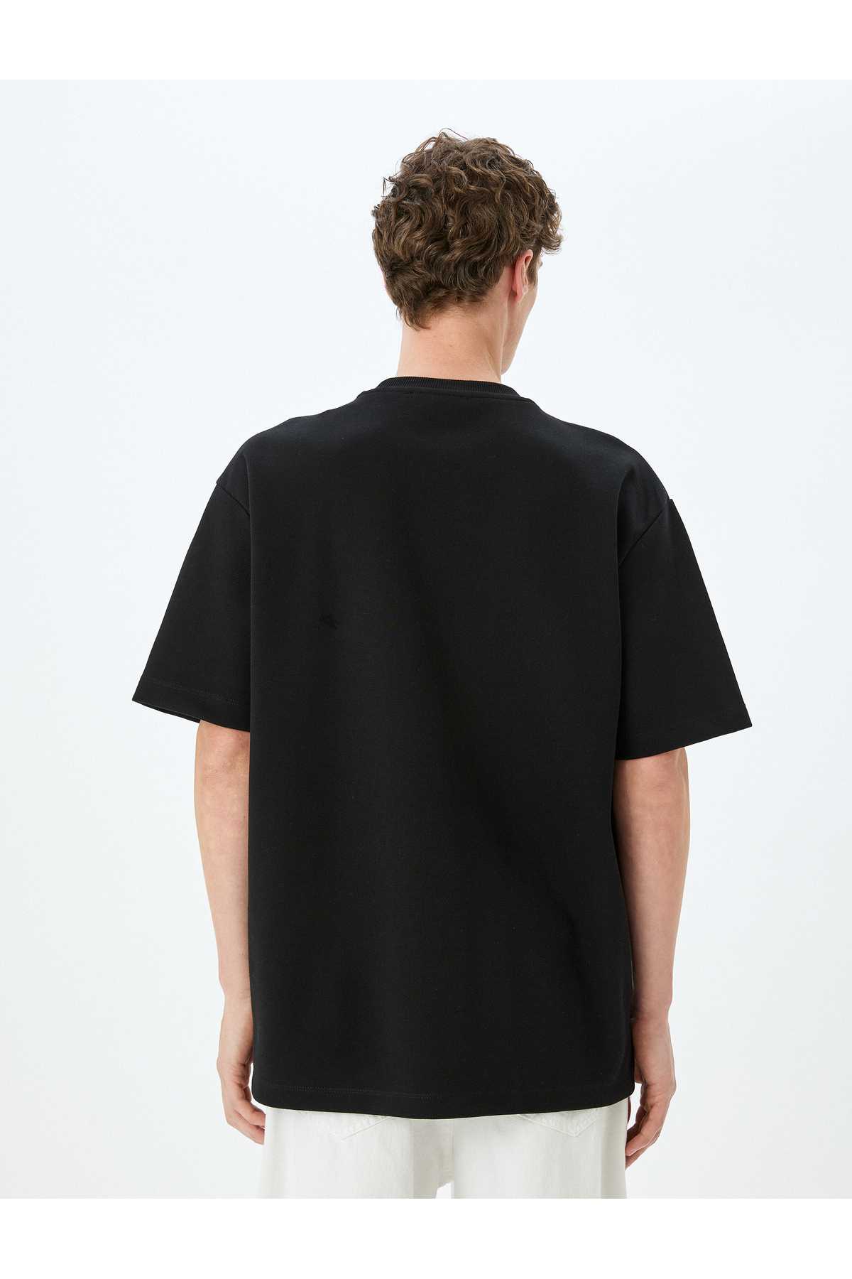 آستین کوتاه پنبه یقه دوچرخه T -Shirt