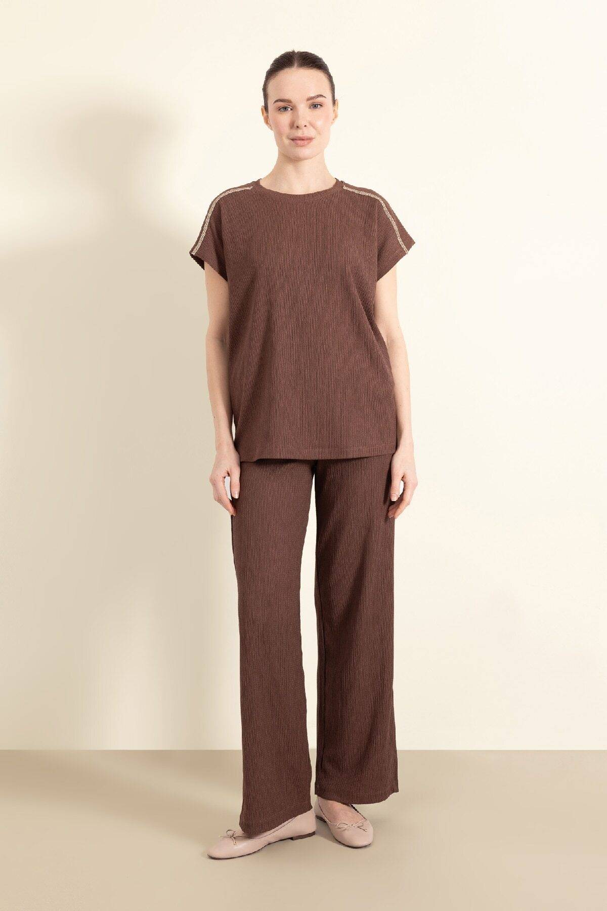 شلوار Bürümcük ساق گشاد کمر گشاد ساق گشاد