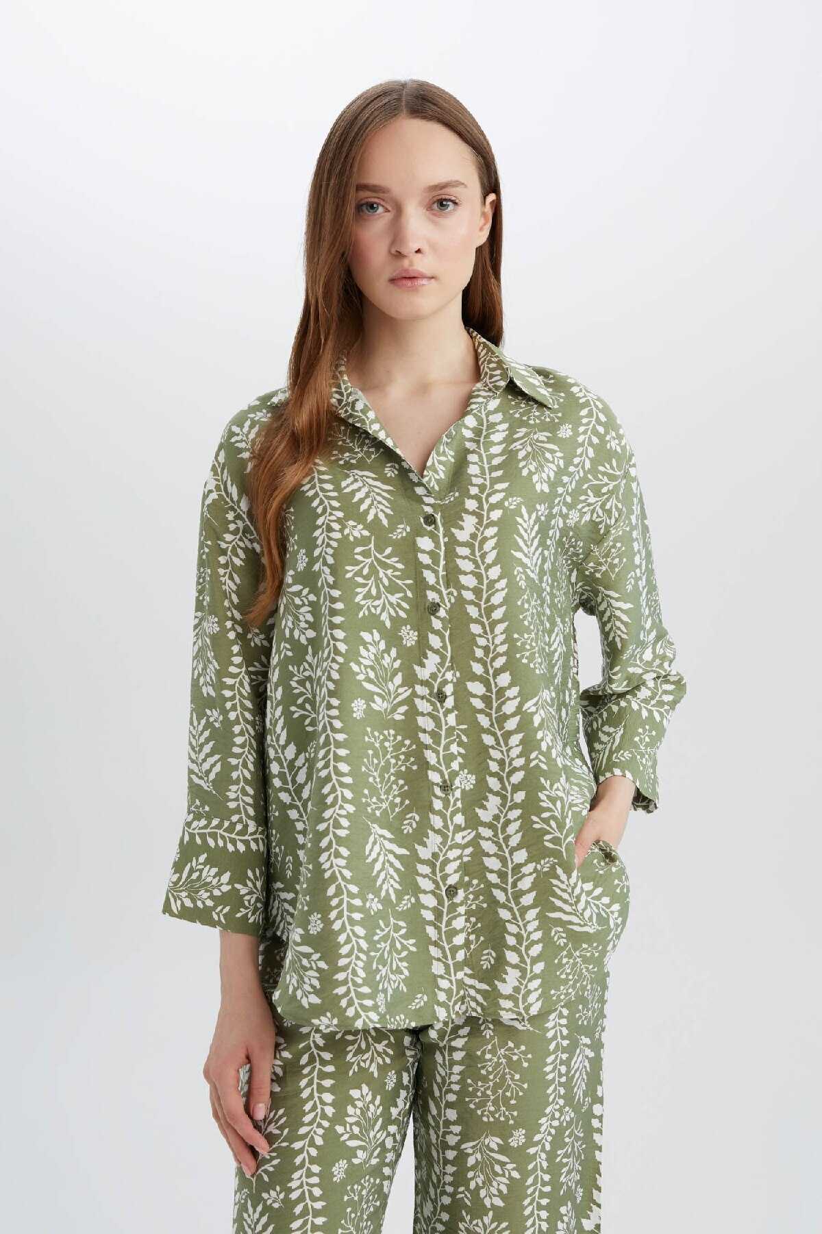 پیراهن آستین بلند با الگوی معمولی C3818AX25SP