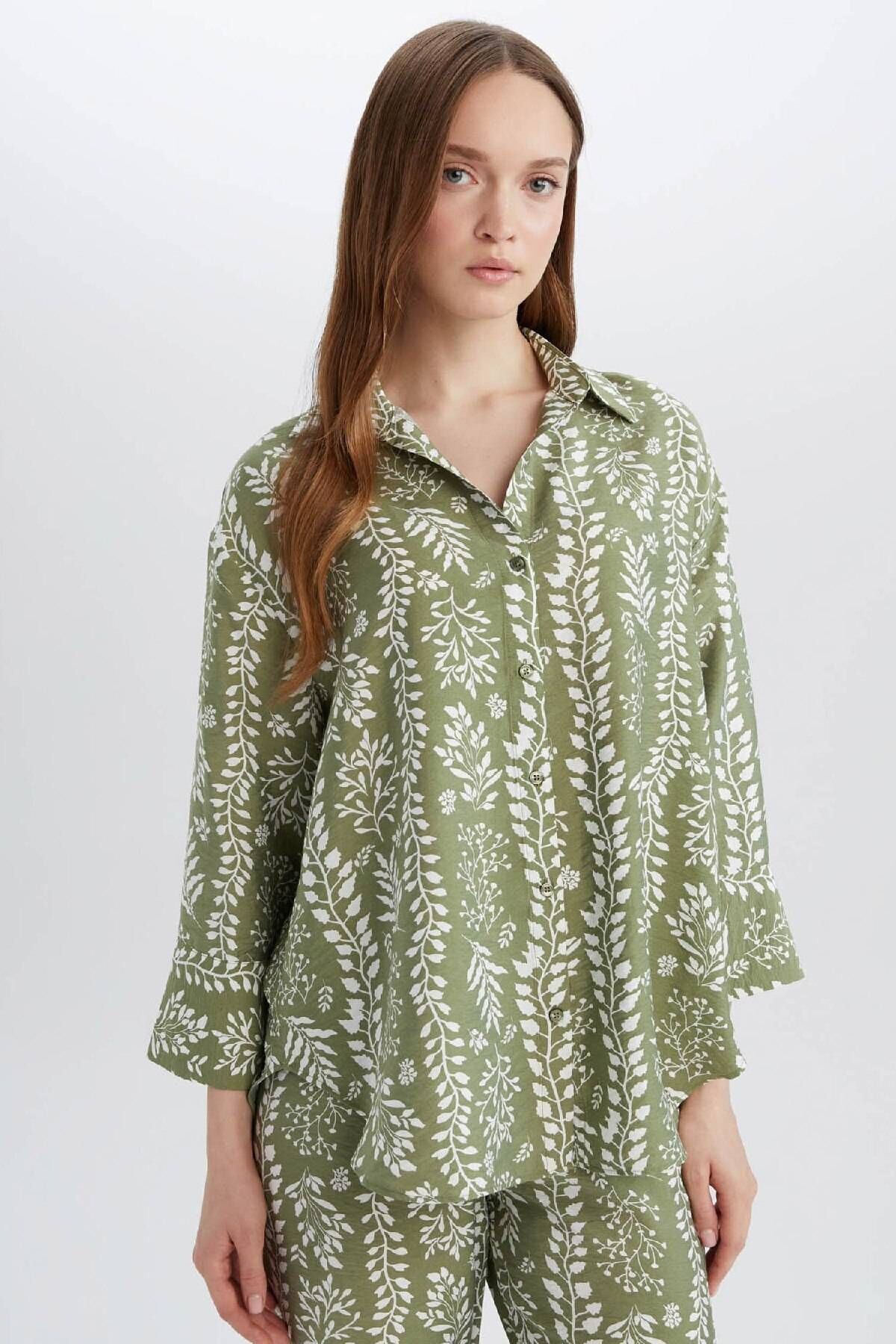 پیراهن آستین بلند با الگوی معمولی C3818AX25SP