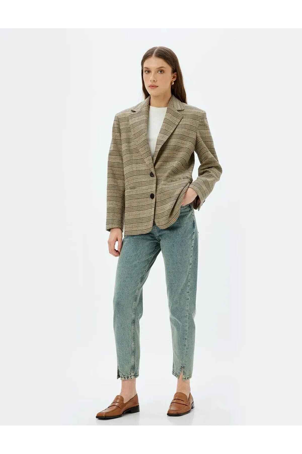 شلوار جین زنانه نیلی متوسط