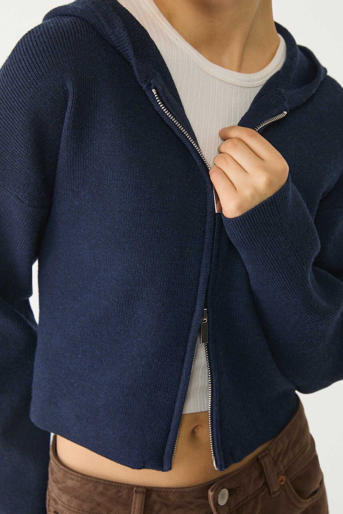 ژاکت بافتنی زیپ دار