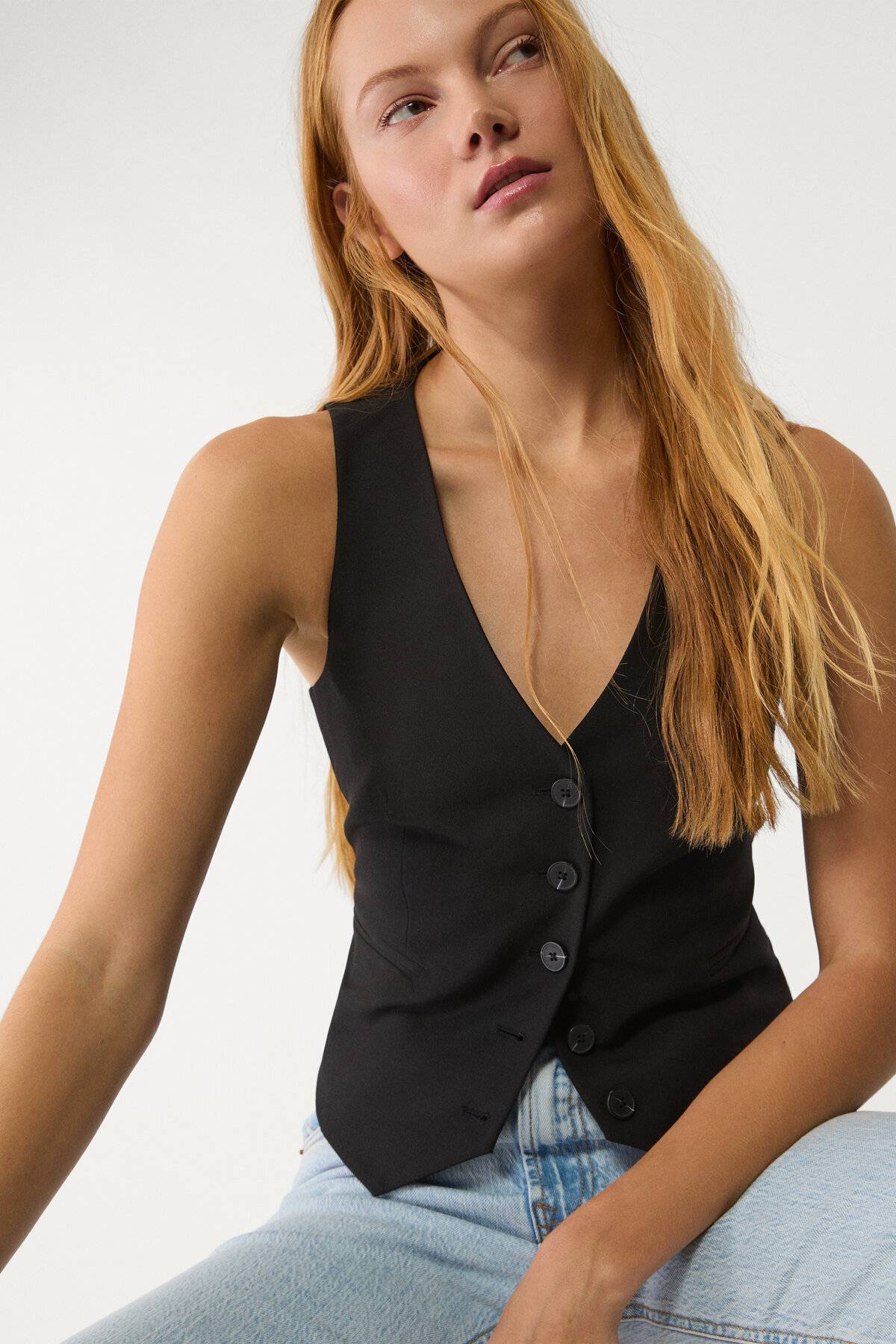 جلیقه کوتاه با دکمه