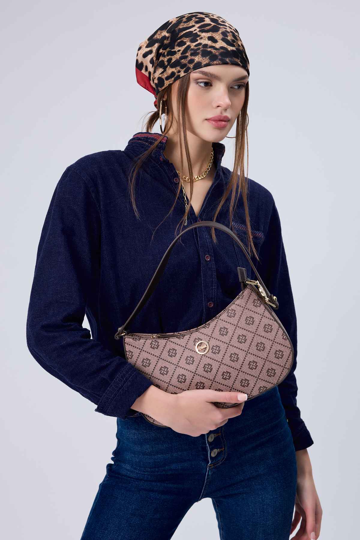 کیف شانه زنانه بژ 05FO25Y5030