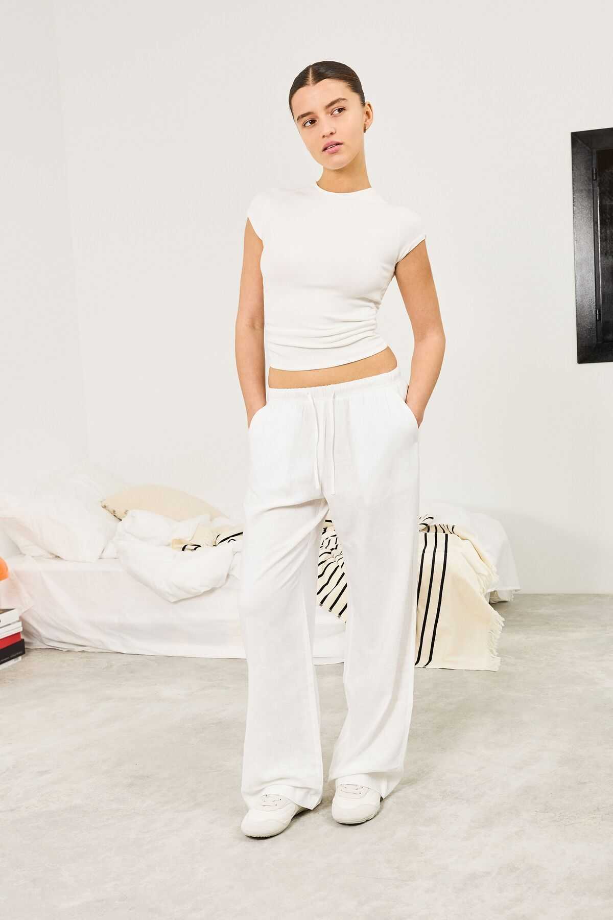 شلوار لاستیکی مخلوط و کمر