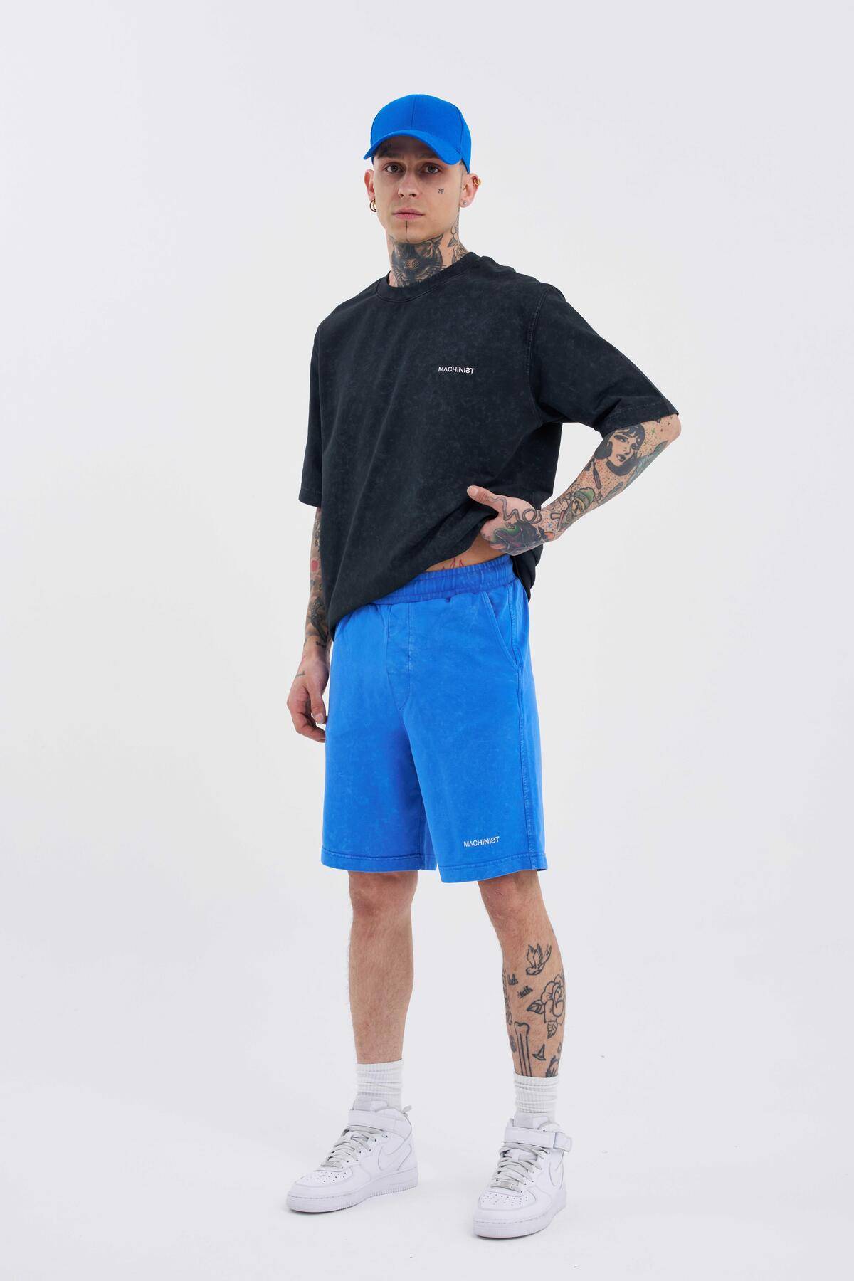 شلوارک ساده و لوکس خاکستری شسته شده