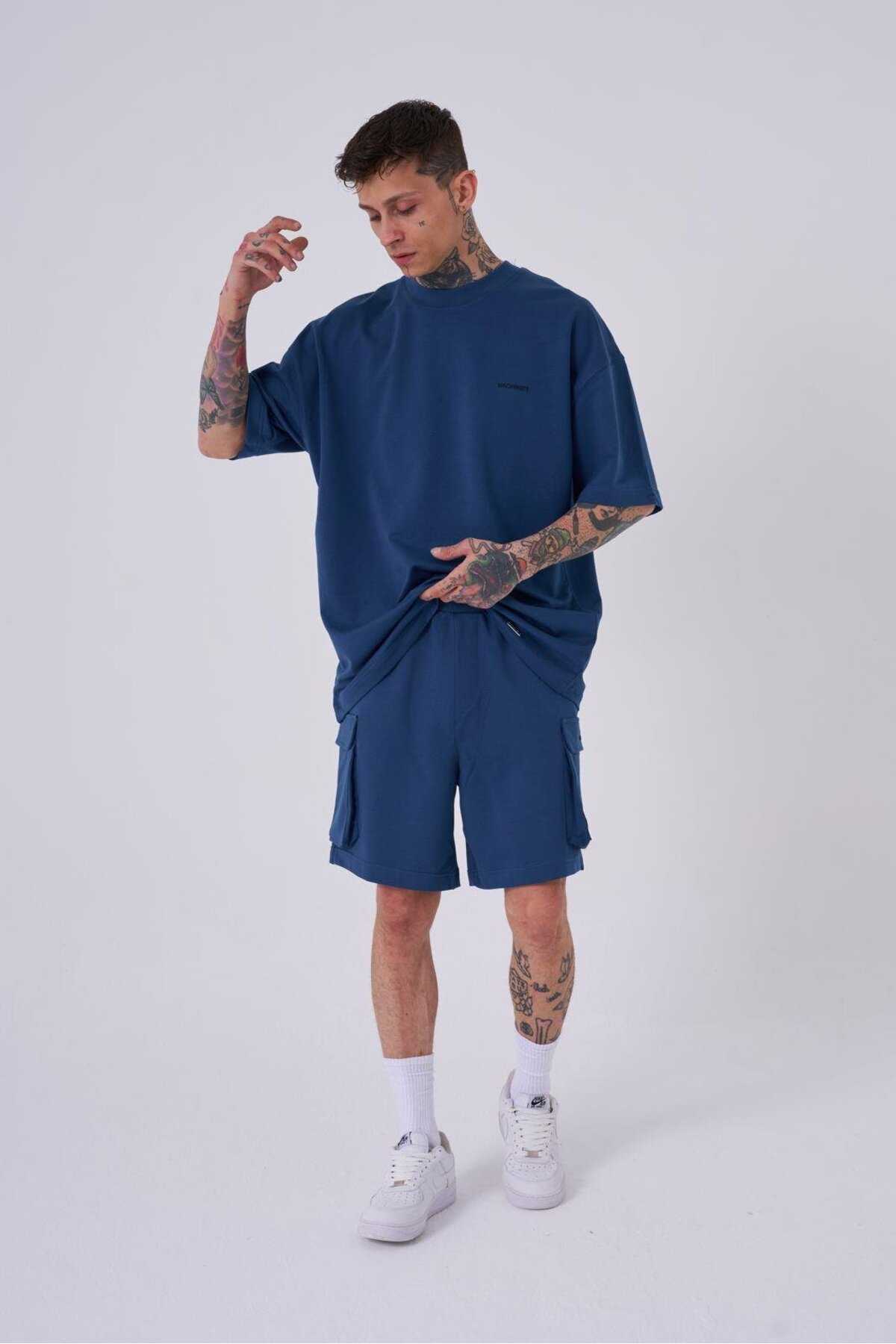 شورت کرمی مردانه با جیب باری