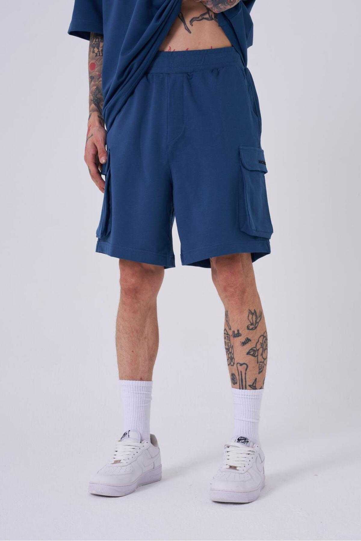 شورت کرمی مردانه با جیب باری