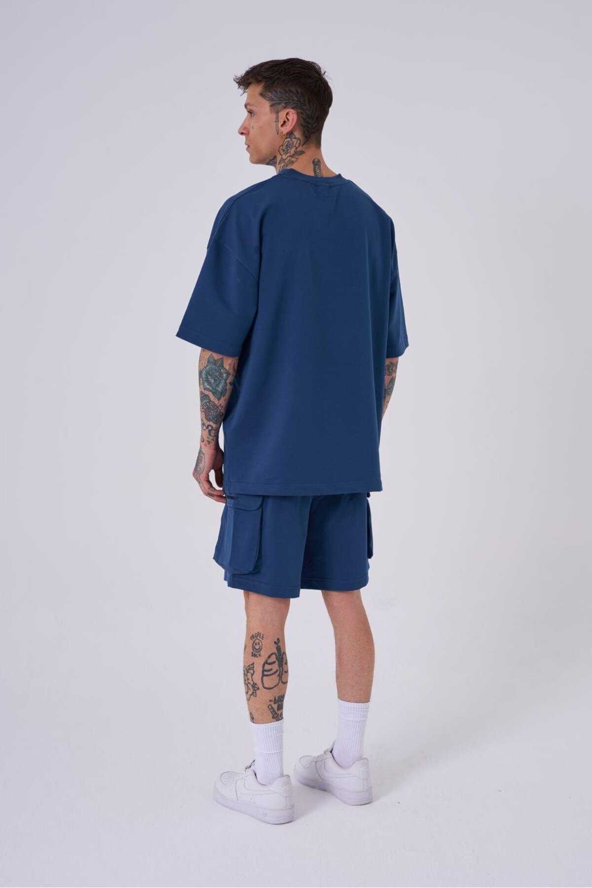 شورت کرمی مردانه با جیب باری