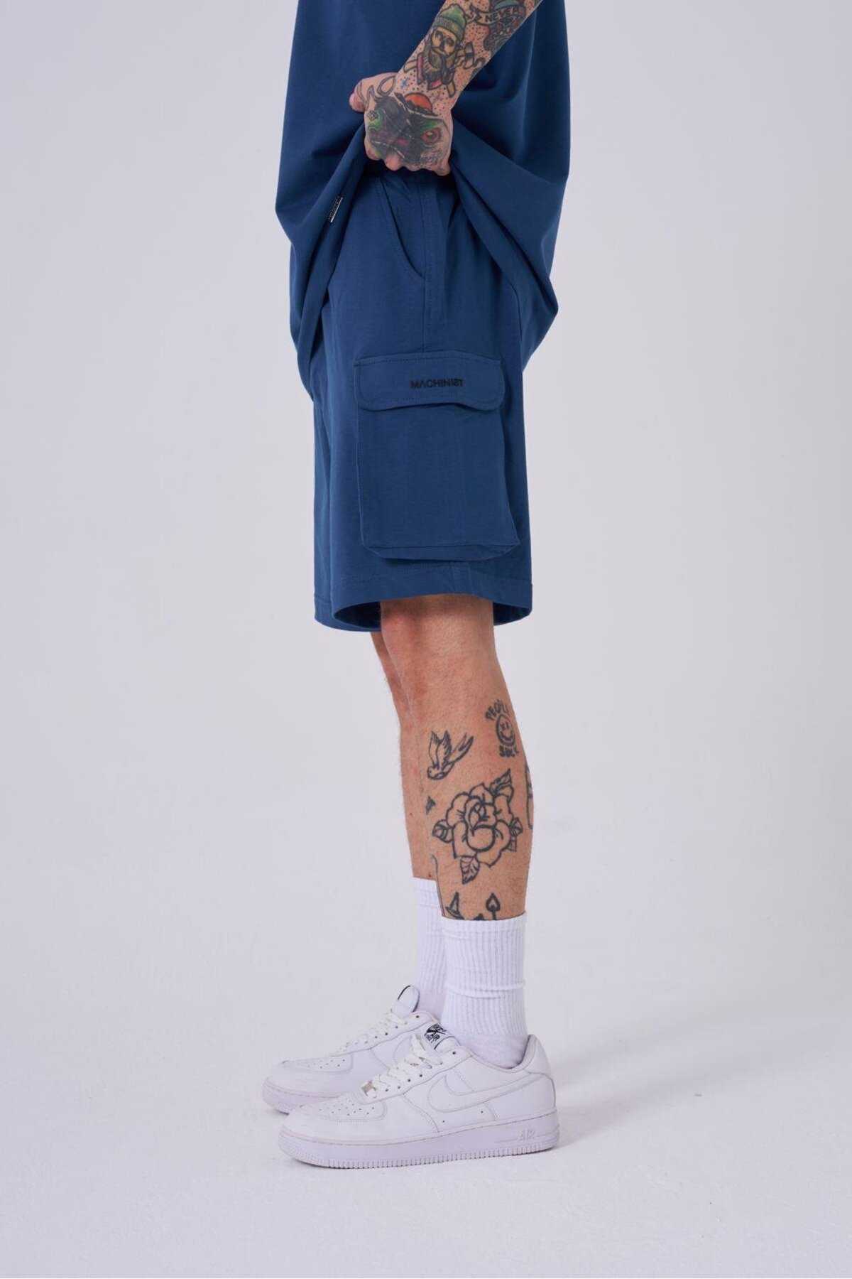 شورت کرمی مردانه با جیب باری