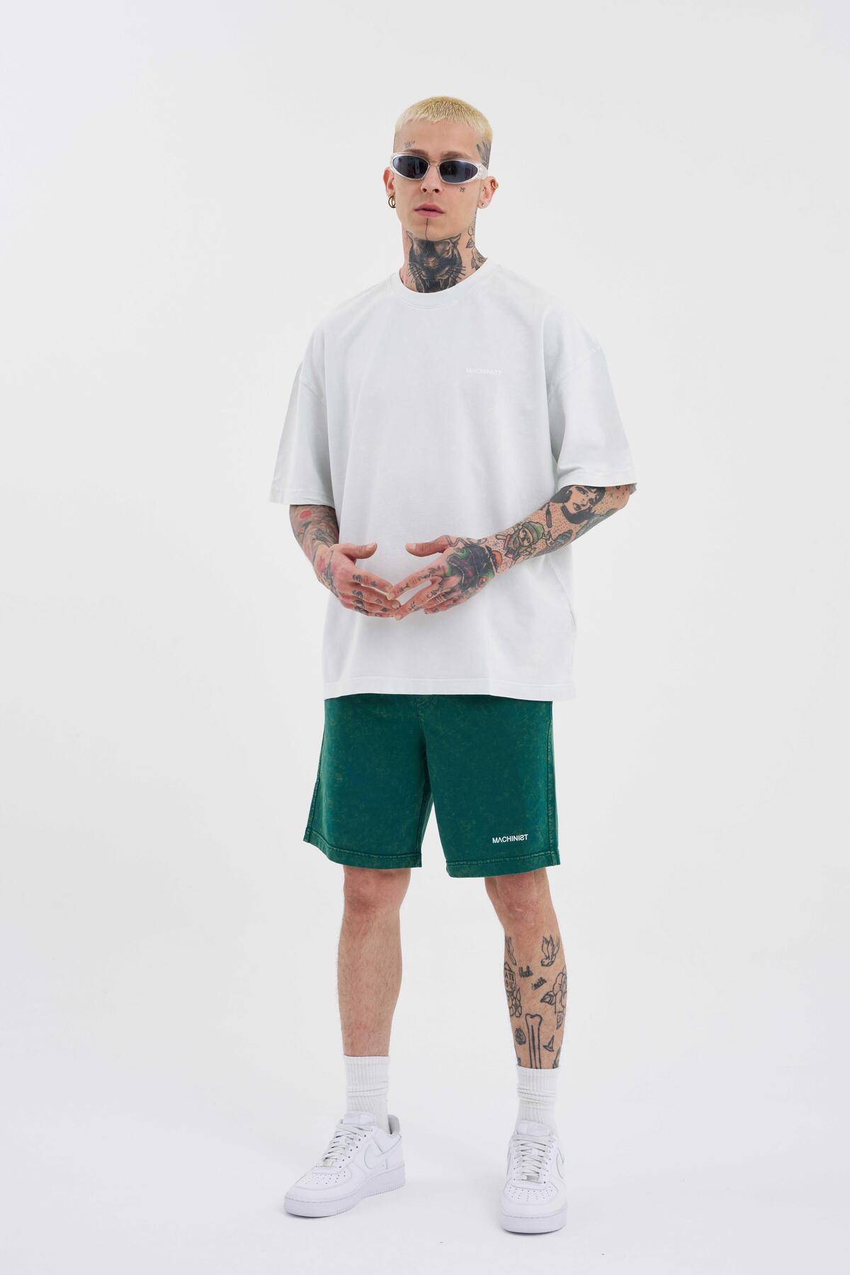 شلوارک ساده و لوکس خاکستری شسته شده