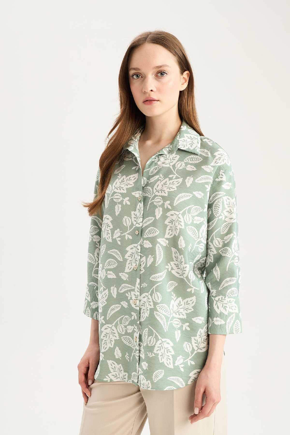 پیراهن آستین بلند با الگوی معمولی C3818AX25SP