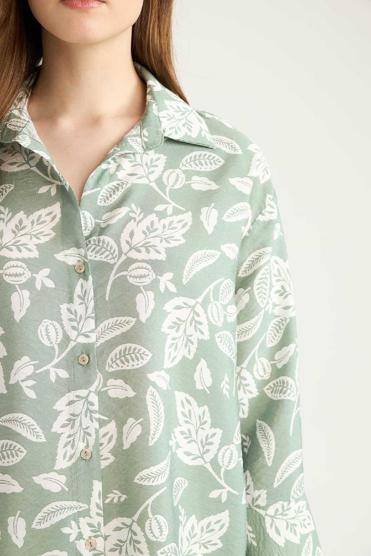 پیراهن آستین بلند با الگوی معمولی C3818AX25SP