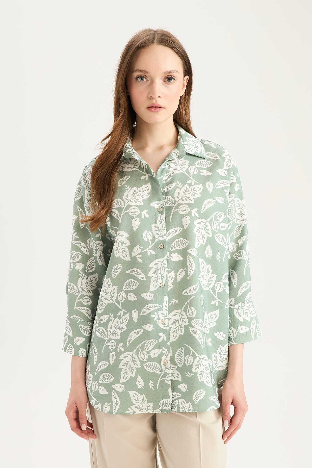 پیراهن آستین بلند با الگوی معمولی C3818AX25SP