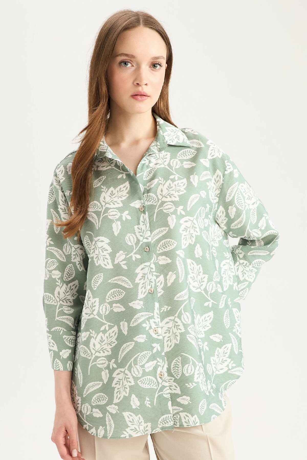 پیراهن آستین بلند با الگوی معمولی C3818AX25SP