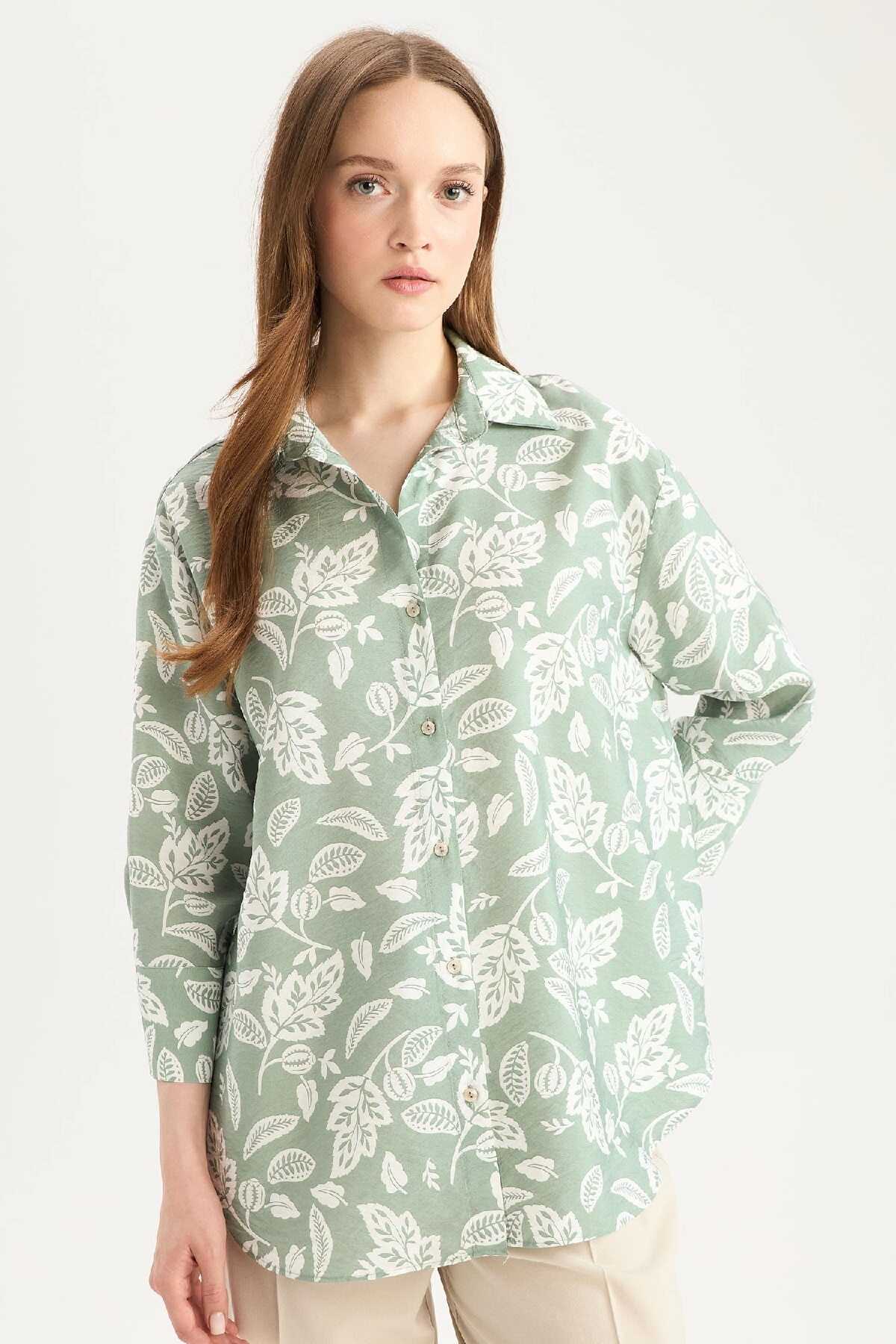 پیراهن آستین بلند با الگوی معمولی C3818AX25SP