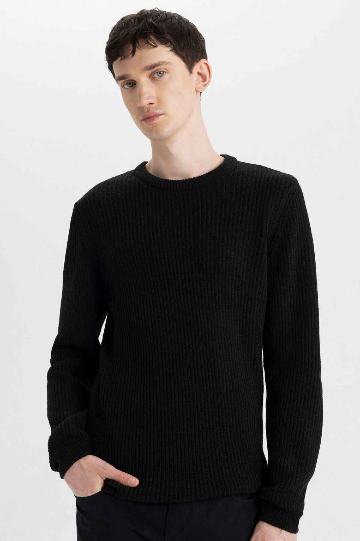 پلیور پارچه ای سلانیک یقه ای استاندارد فیت