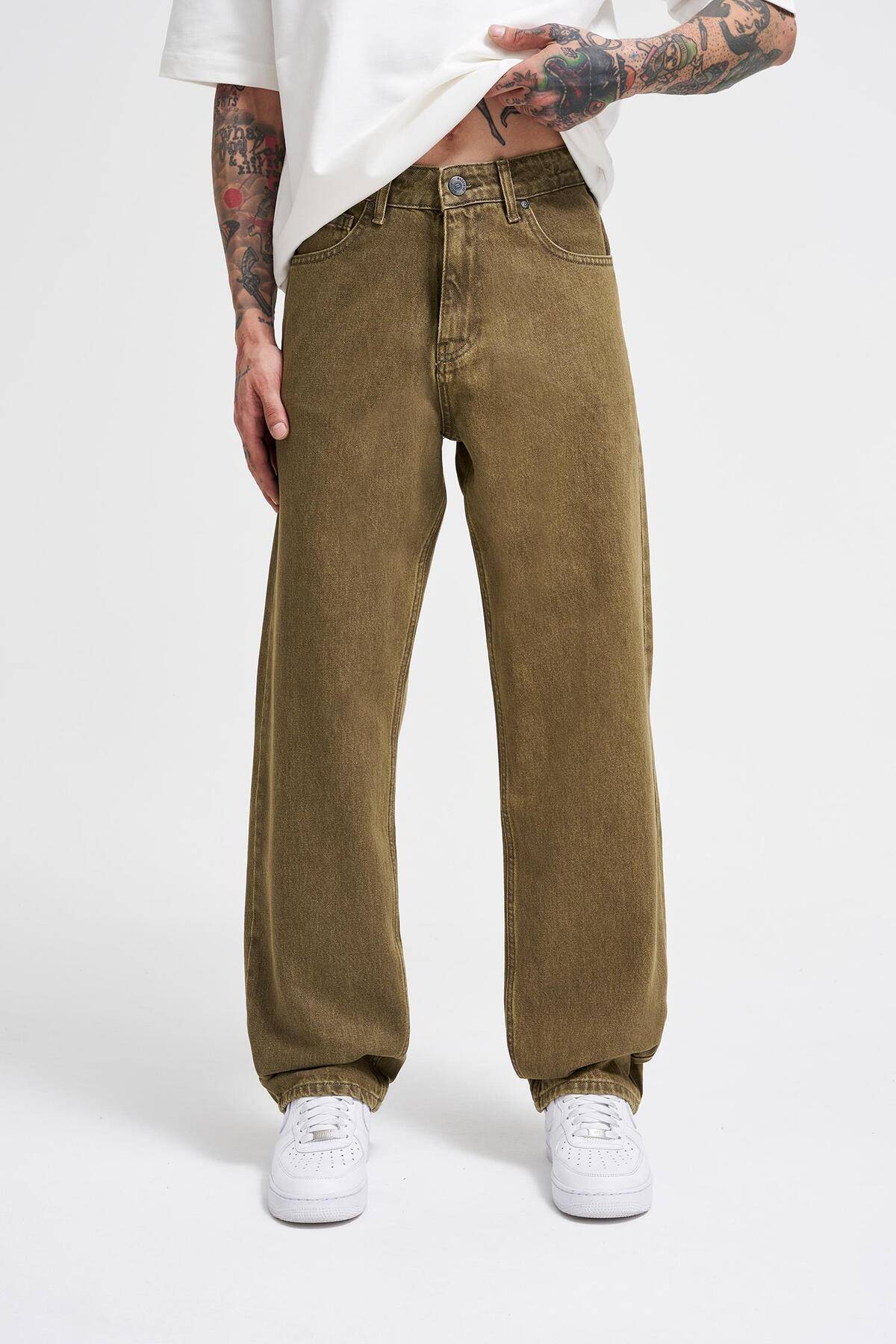 شلوار گشاد ژان اسید آبی