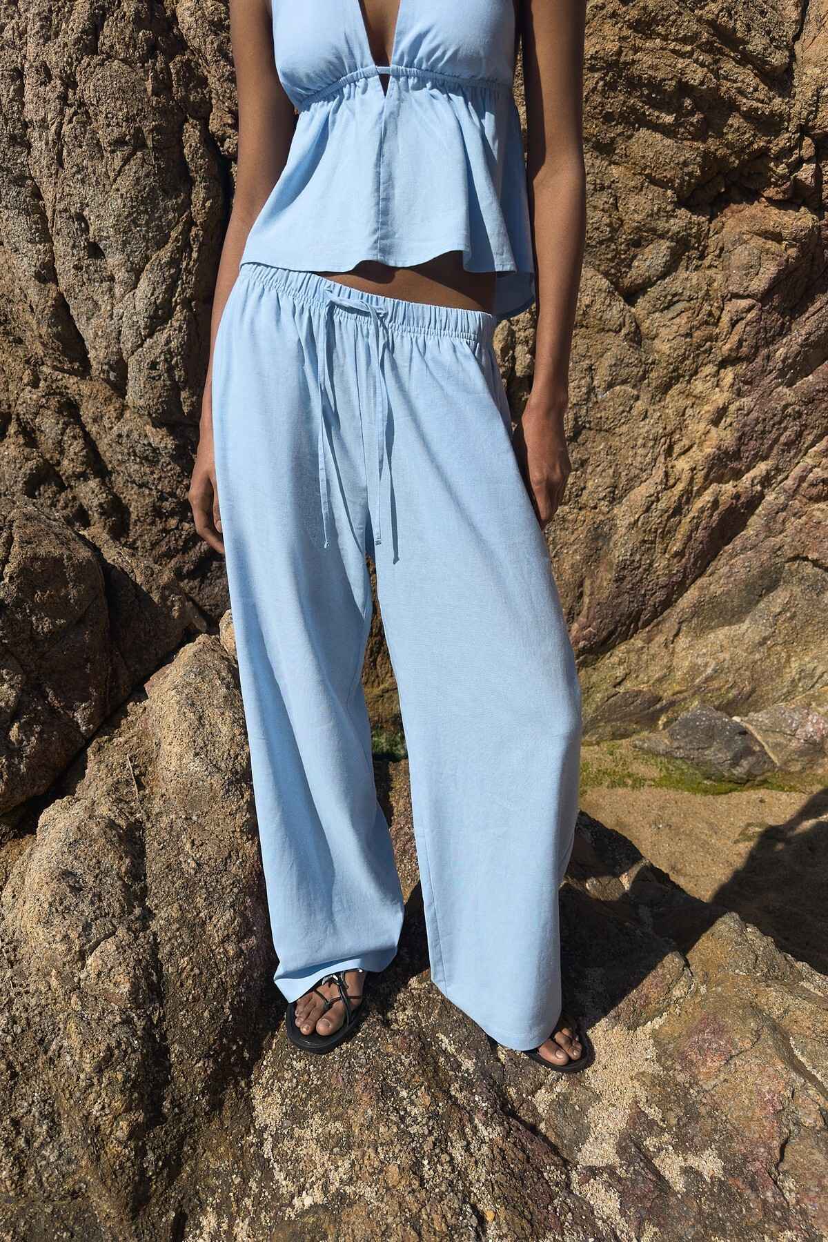 شلوار لاستیکی مخلوط و کمر