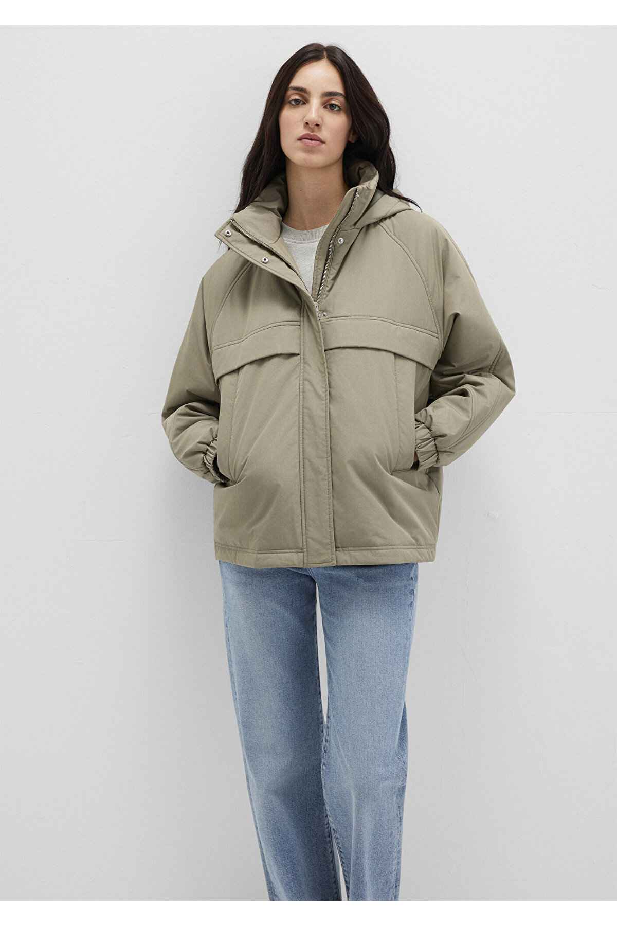 ژاکت قرمز کلاهدار Oversize / Wide Cut -70461