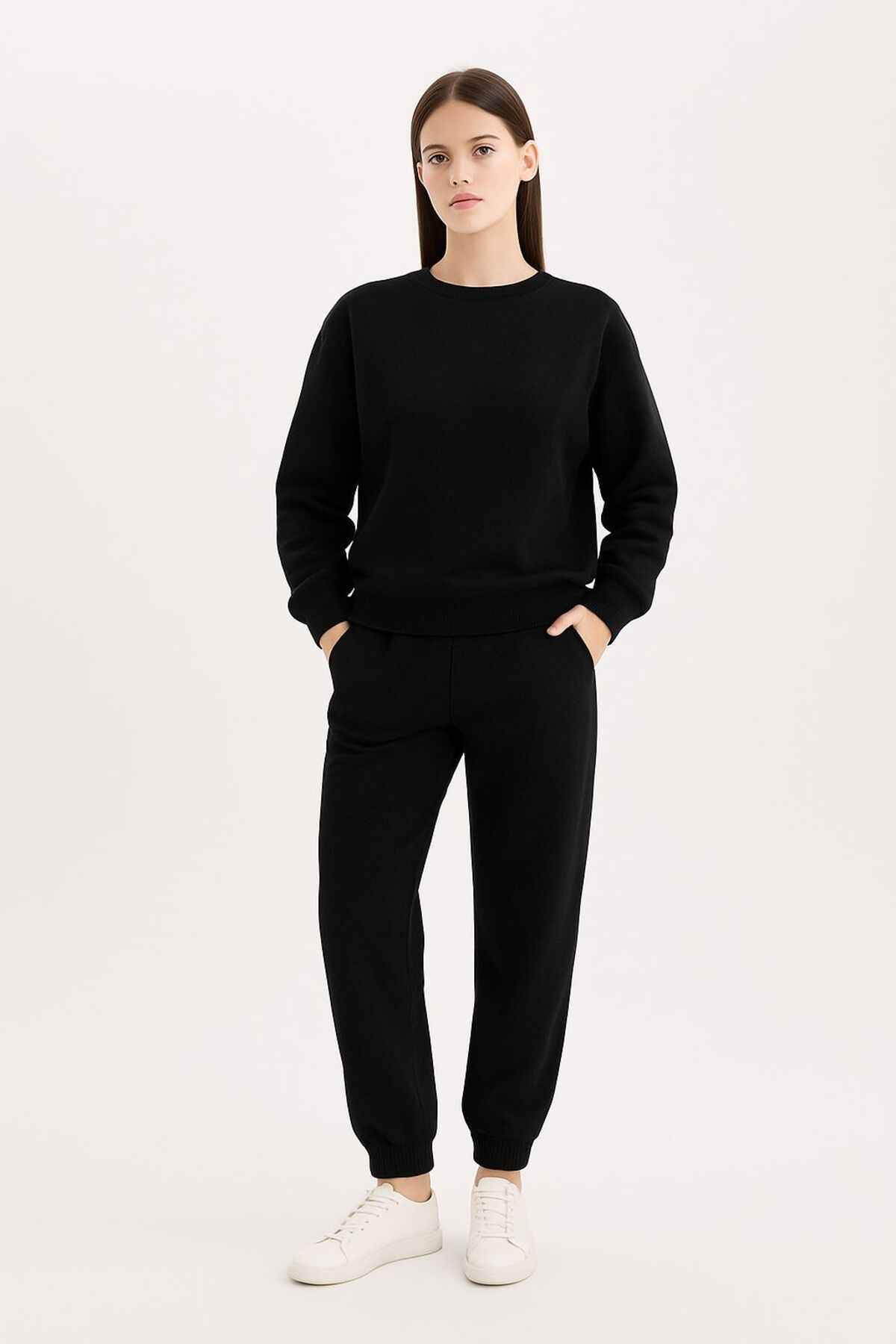 شلوار گرمکن ساده ساده با کمربندهای الاستیک