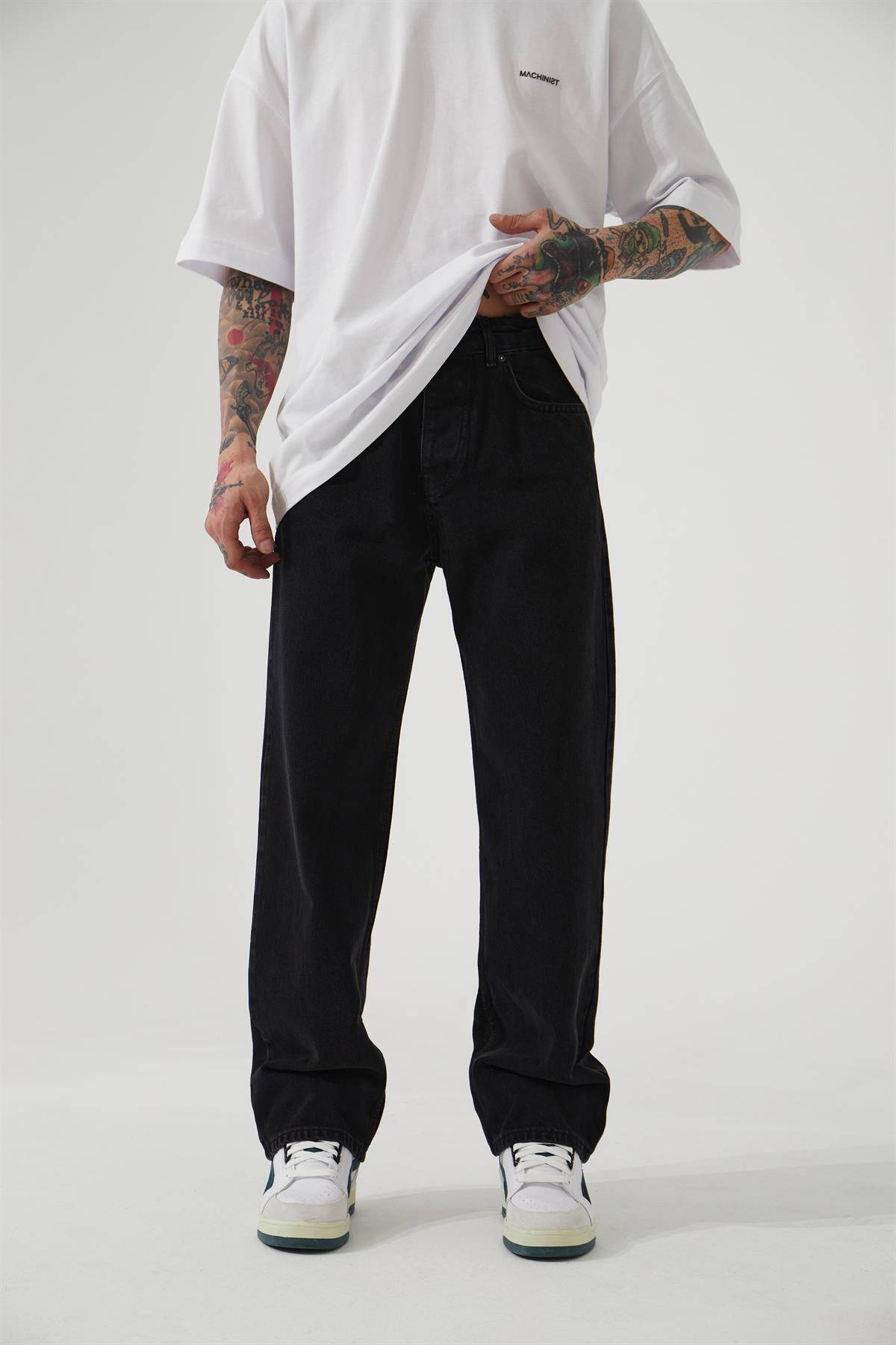 شلوار گشاد ژان اسید آبی